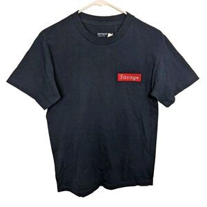 Retrofit Embroidered Savage Short Sleeve Crew Neck T-shirt 100% Cotton Small